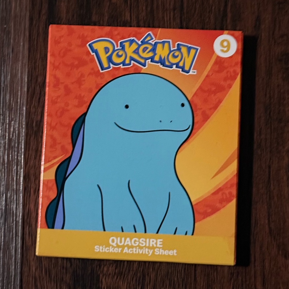 Pokémon Quagsire Sticker Activity Sheet McDonald’s Happy Meal Toy